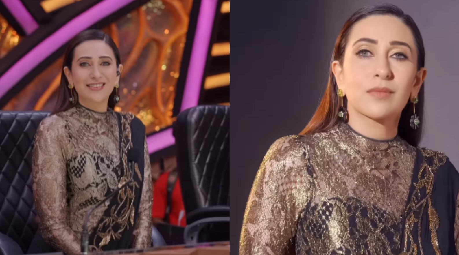 Karisma Kapoor Adds Couture Flair To Ethnic Wear With This Black-Gold Stunning Saree | Wikiunfold